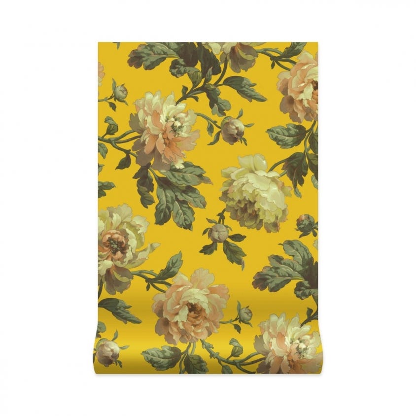 1-WA-PEO-DI-OCH-XXX - Peoneden Wallpaper - Ochre - House of Hackney