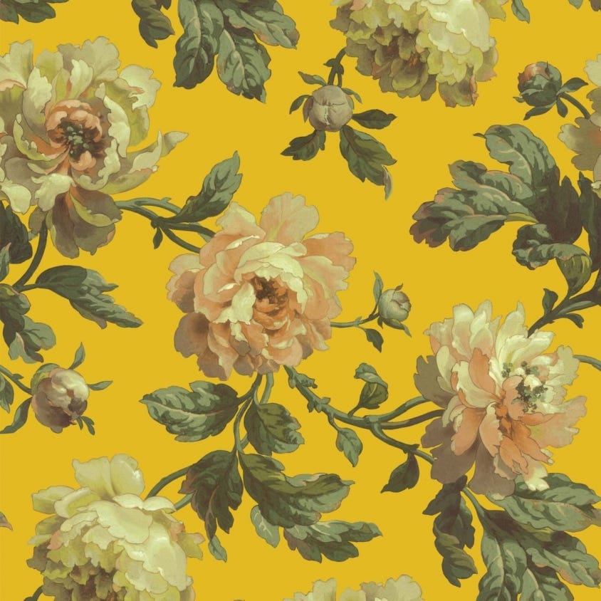 1-WA-PEO-DI-OCH-XXX - Peoneden Wallpaper - Ochre - House of Hackney