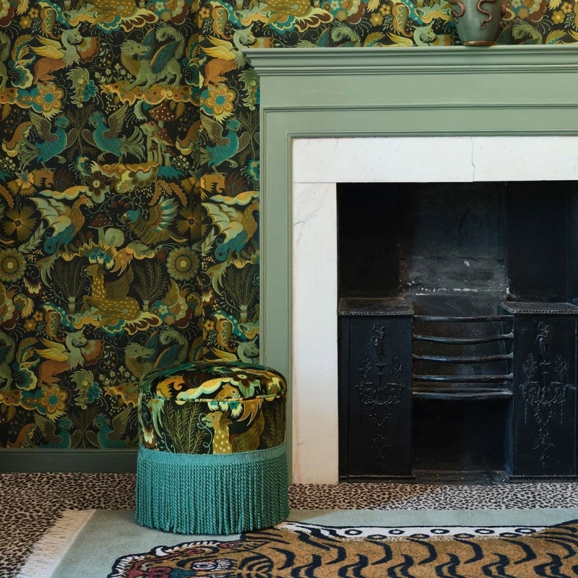 1-WA-PHA-DI-EME-XXX - Phantasia Wallpaper - Emerald-Green - House of Hackney