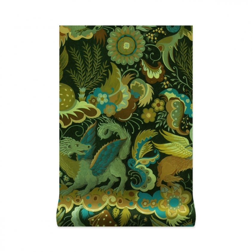 1-WA-PHA-DI-EME-XXX - Phantasia Wallpaper - Emerald-Green - House of Hackney