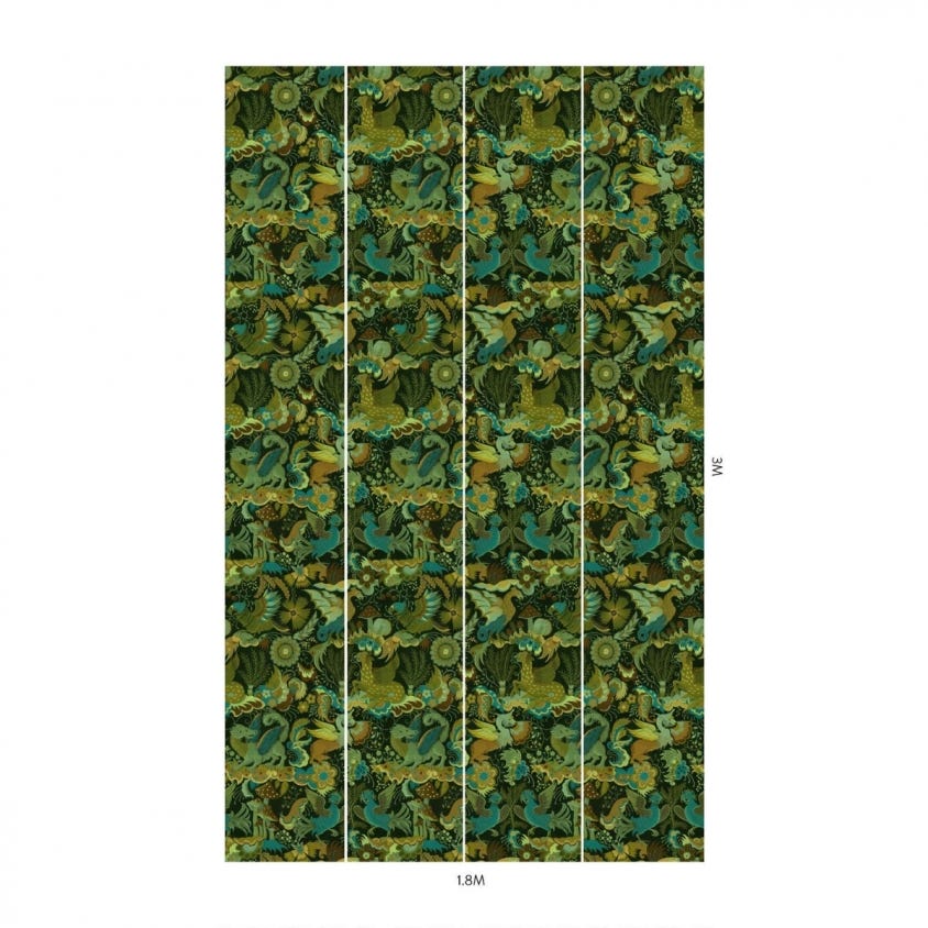 1-WA-PHA-DI-EME-XXX - Phantasia Wallpaper - Emerald-Green - House of Hackney