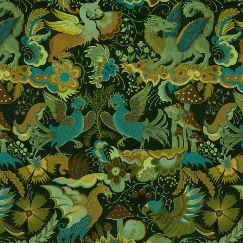 1-WA-PHA-DI-EME-XXX - Phantasia Wallpaper - Emerald-Green - House of Hackney