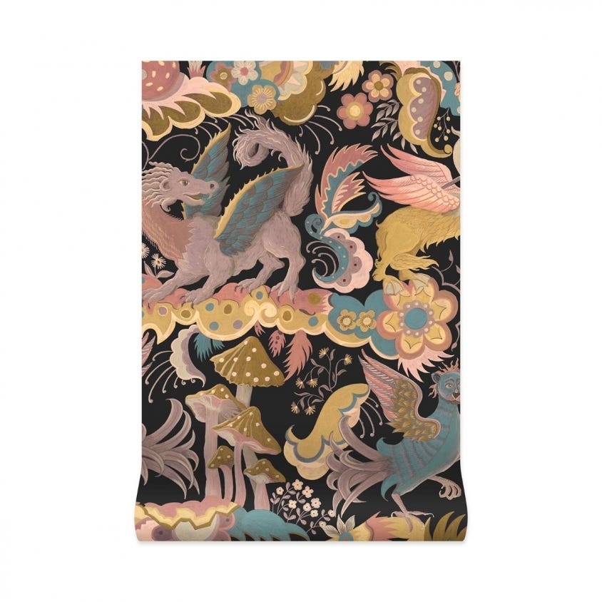 1-WA-PHA-DI-NOI-XXX - Phantasia Wallpaper - Noir - House of Hackney