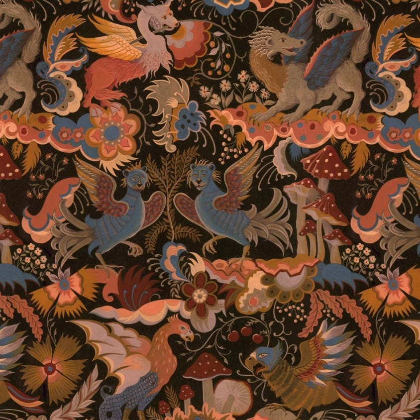 1-WA-PHA-DI-SEL-XXX - Phantasia Wallpaper - Orange - House of Hackney