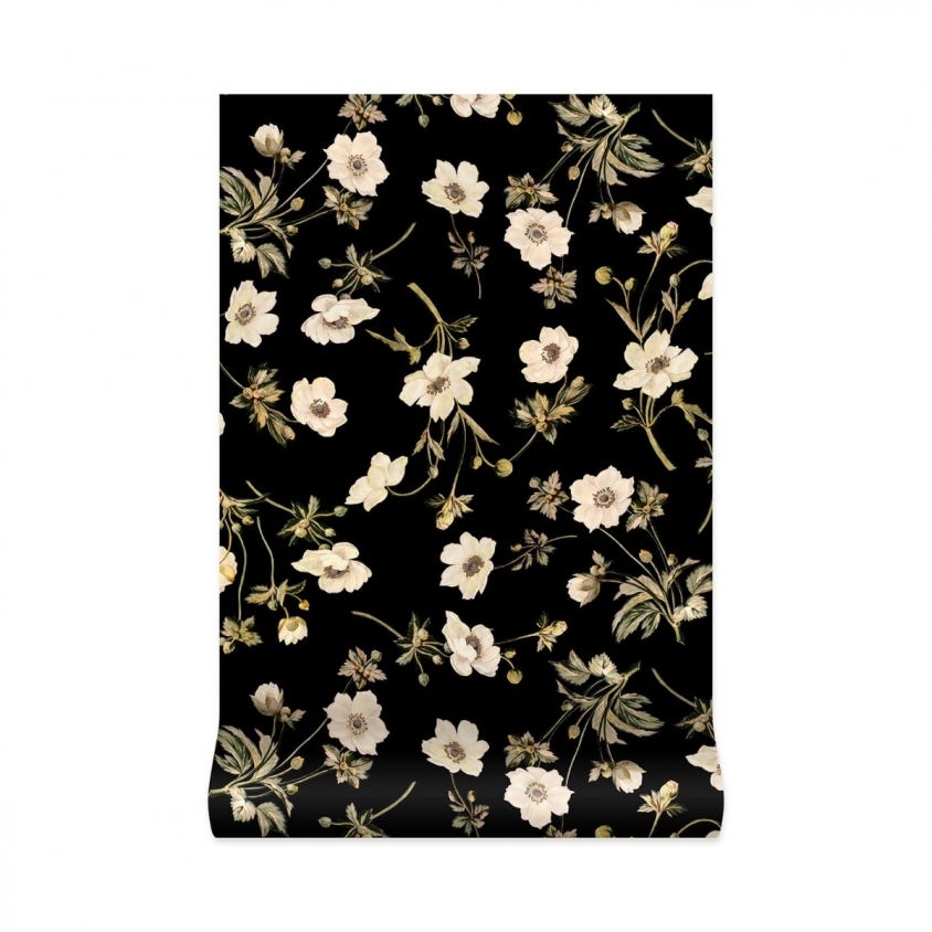 1-WA-POP-DI-BLK-XXX - Poppium Wallpaper - Ebony - House of Hackney