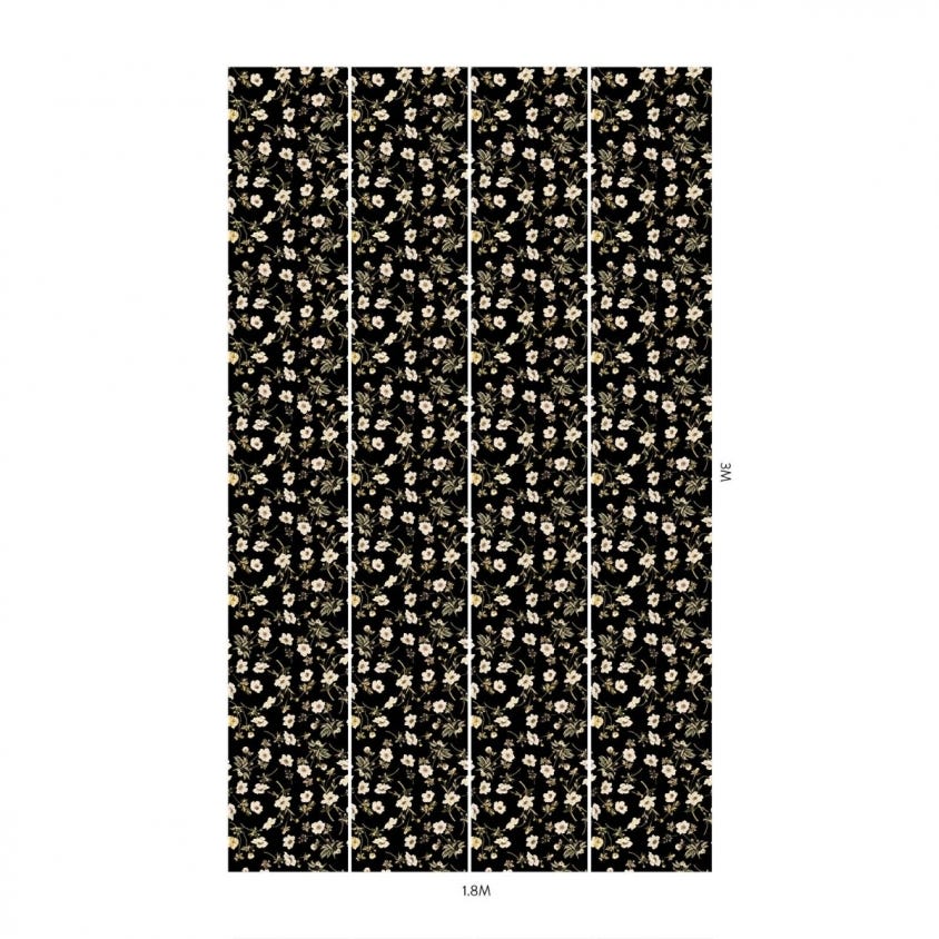 1-WA-POP-DI-BLK-XXX - Poppium Wallpaper - Ebony - House of Hackney