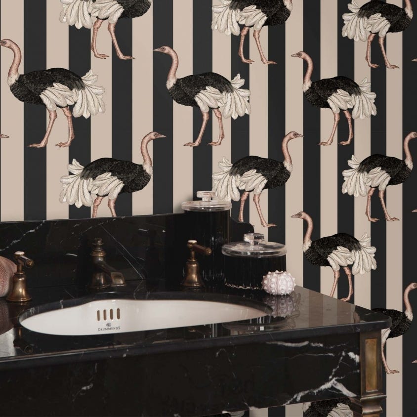 1-WA-PRI-DI-BLS-XXX - Pride Wallpaper - Clay & Off-Black - House of Hackney