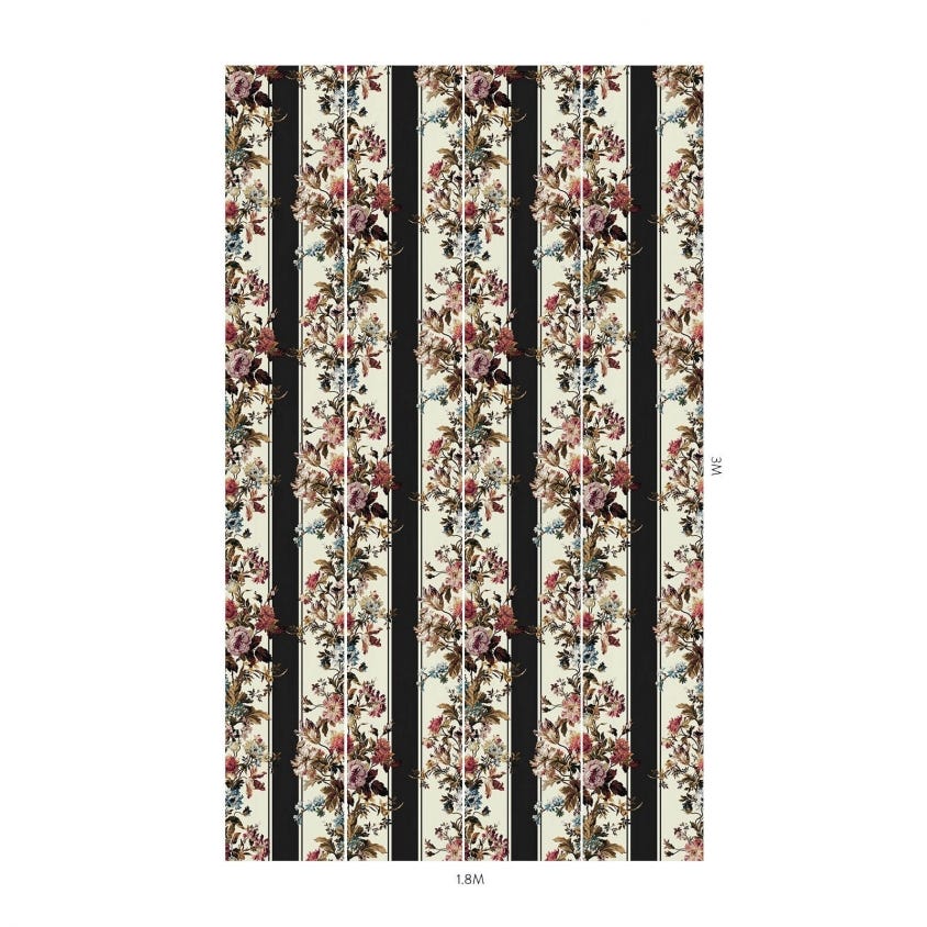 1-WA-ROG-DI-NOI-XXX - Rosetta Garland Wallpaper - Noir - House of Hackney