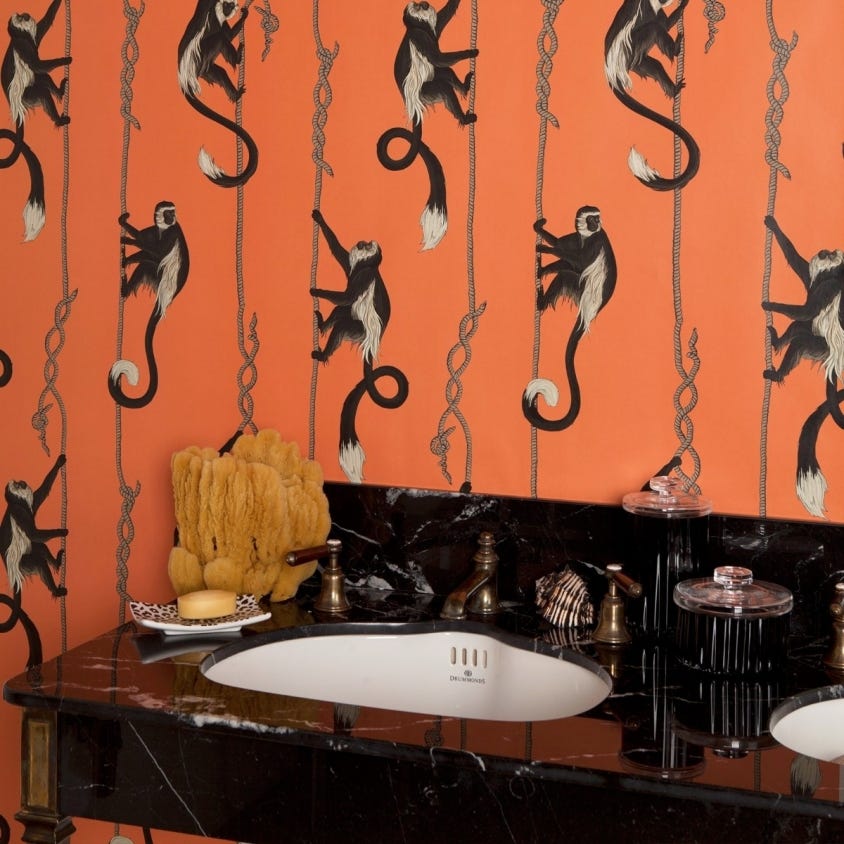 1-WA-TRO-DI-OGE-XXX - Troop Wallpaper - Salamander-Orange - House of Hackney