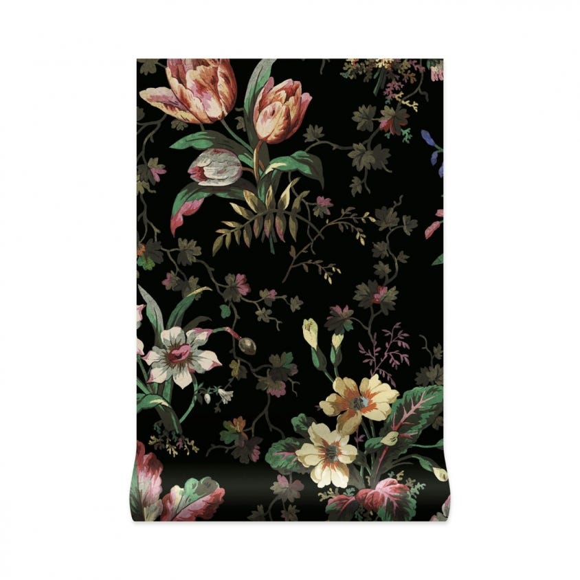 1-WA-TUL-DI-ONX-XXX - Tulipa Wallpaper - Onyx - House of Hackney