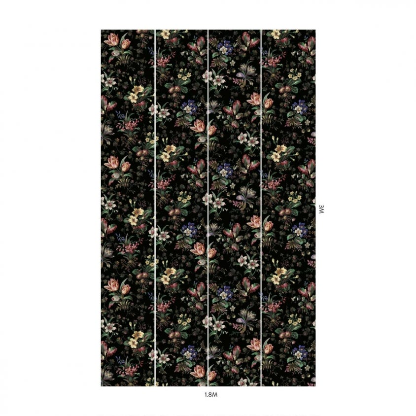1-WA-TUL-DI-ONX-XXX - Tulipa Wallpaper - Onyx - House of Hackney