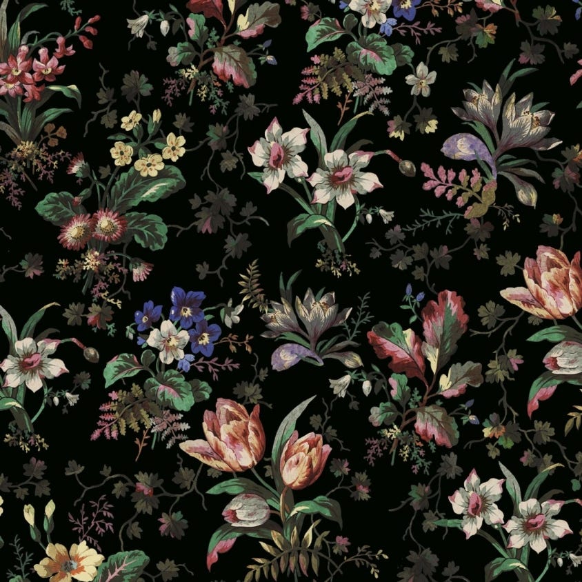 1-WA-TUL-DI-ONX-XXX - Tulipa Wallpaper - Onyx - House of Hackney