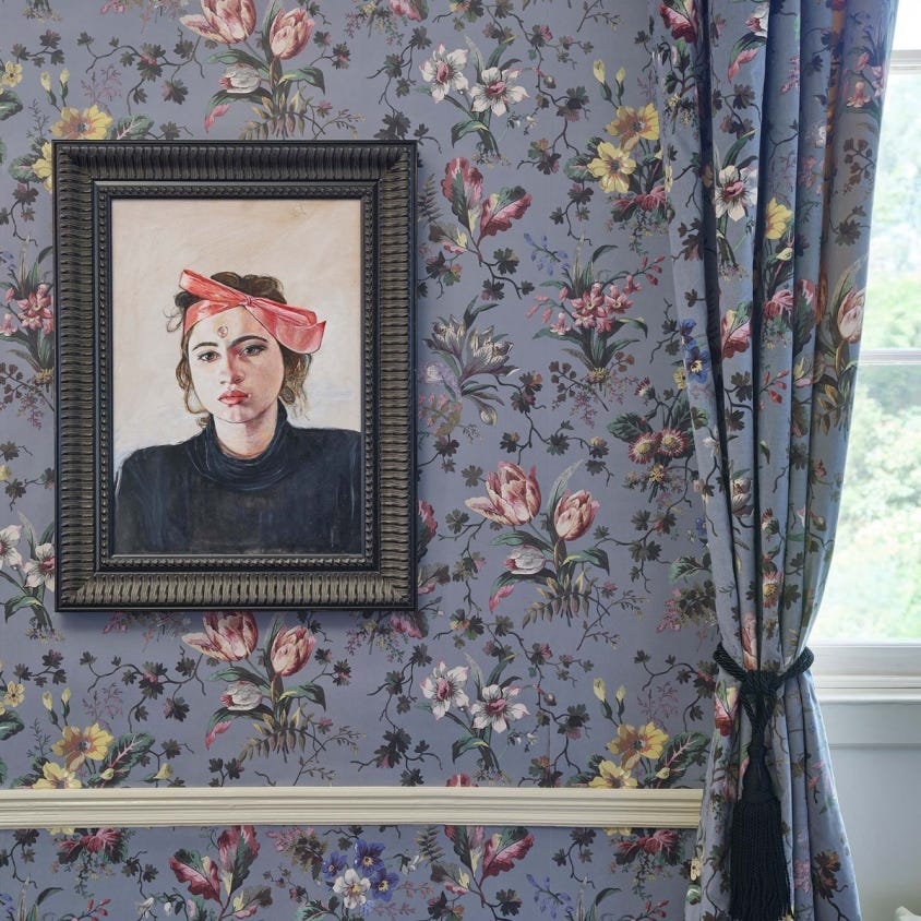 1-WA-TUL-DI-PEW-XXX - Tulipa Wallpaper - Pewter - House of Hackney