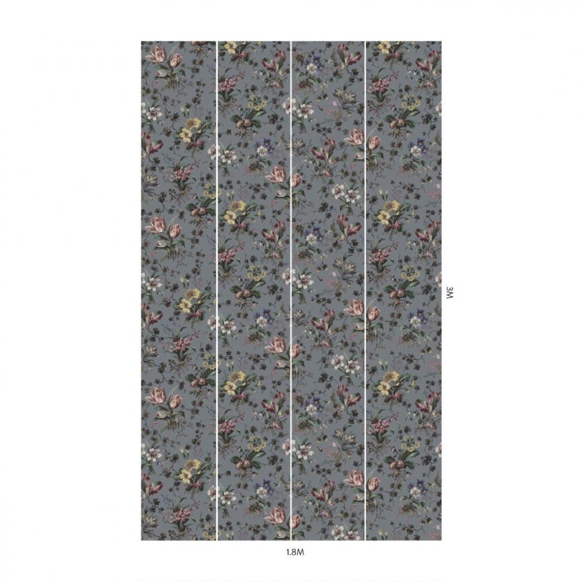 1-WA-TUL-DI-PEW-XXX - Tulipa Wallpaper - Pewter - House of Hackney
