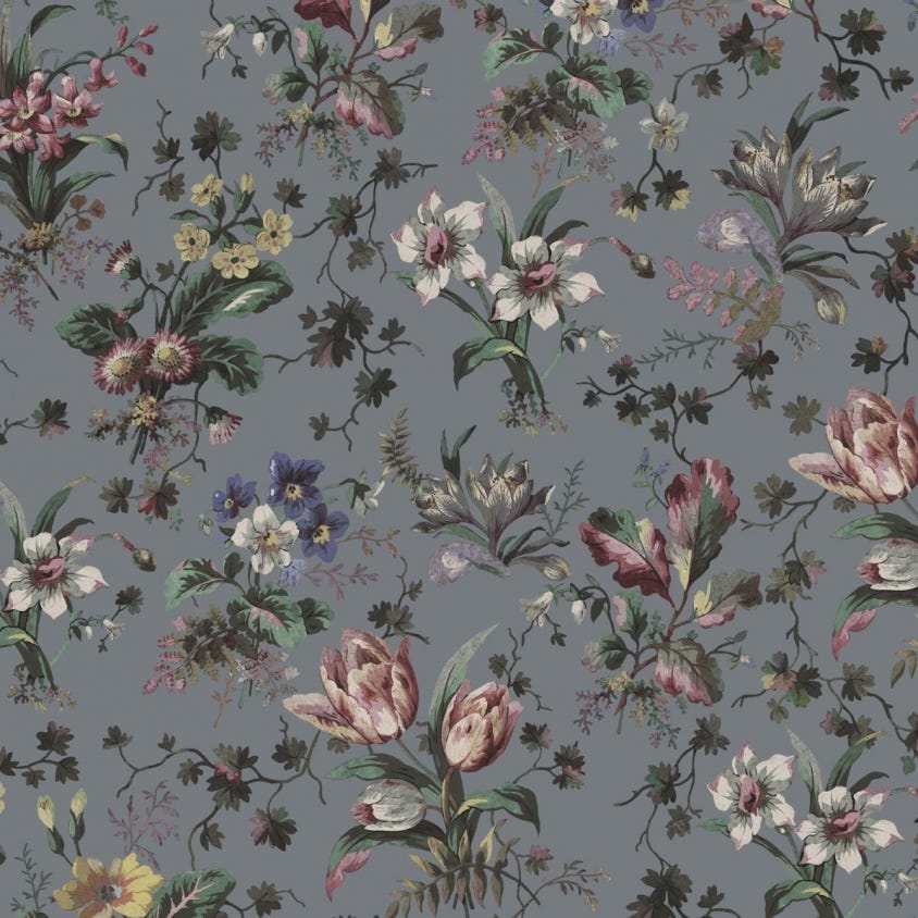 1-WA-TUL-DI-PEW-XXX - Tulipa Wallpaper - Pewter - House of Hackney