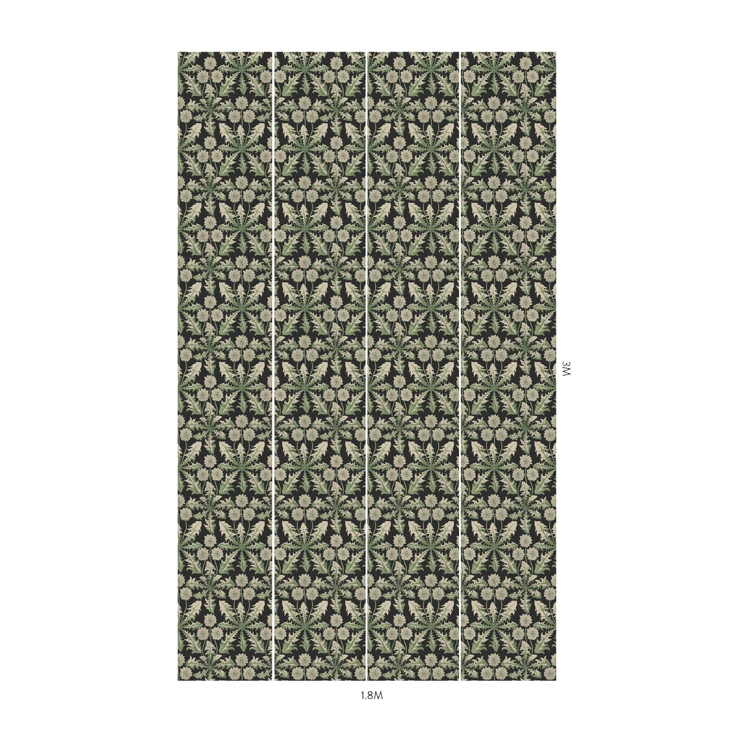 1-WA-TXA-DI-NOI-XXX - Taraxa Wallpaper - Noir - House of Hackney