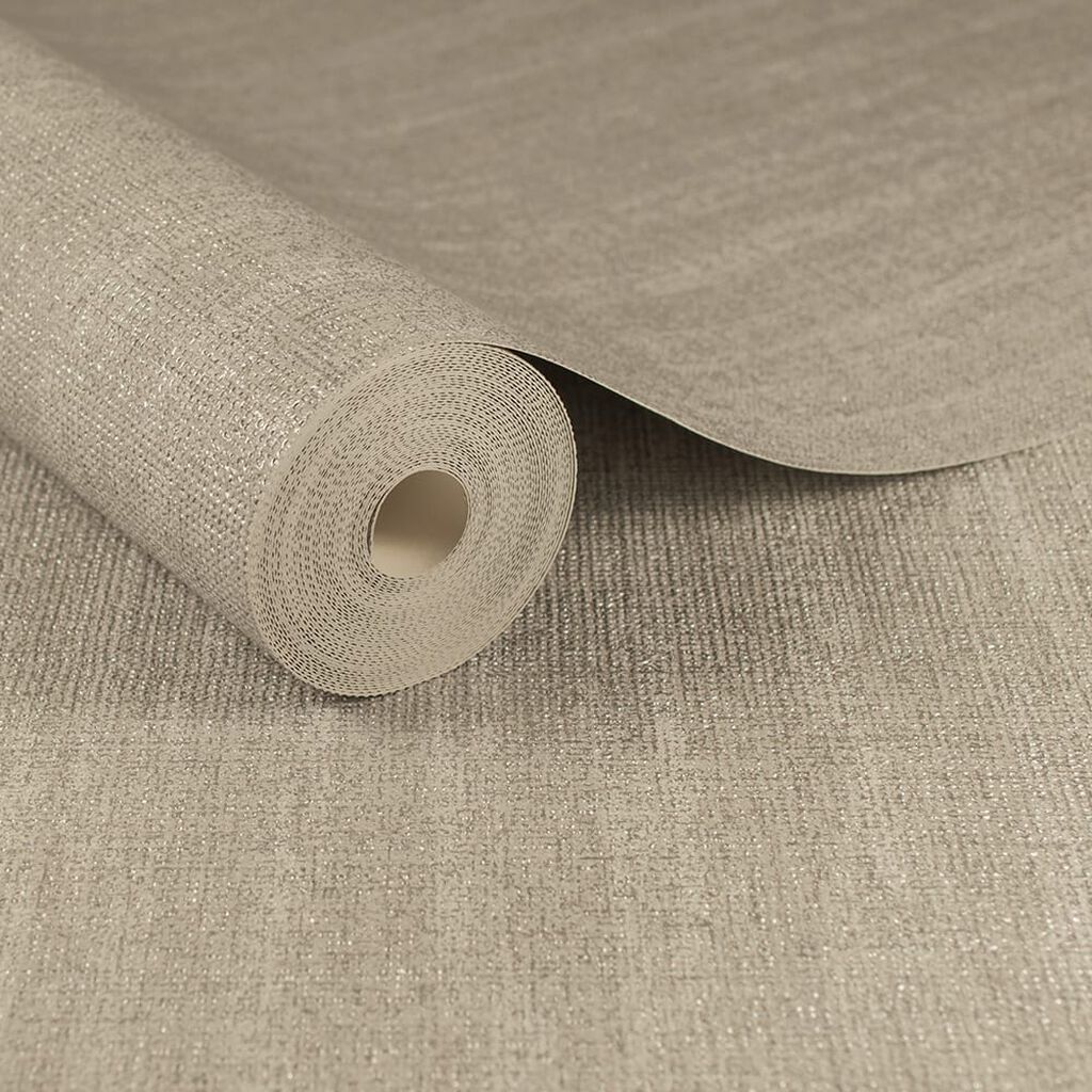 101465 - Chenille Wallpaper - Beige & Gold - Boutique Luxury