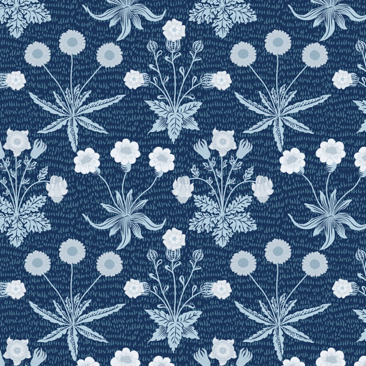 1016 - Daisy Wallpaper - Prussian Blue - Morris Collections