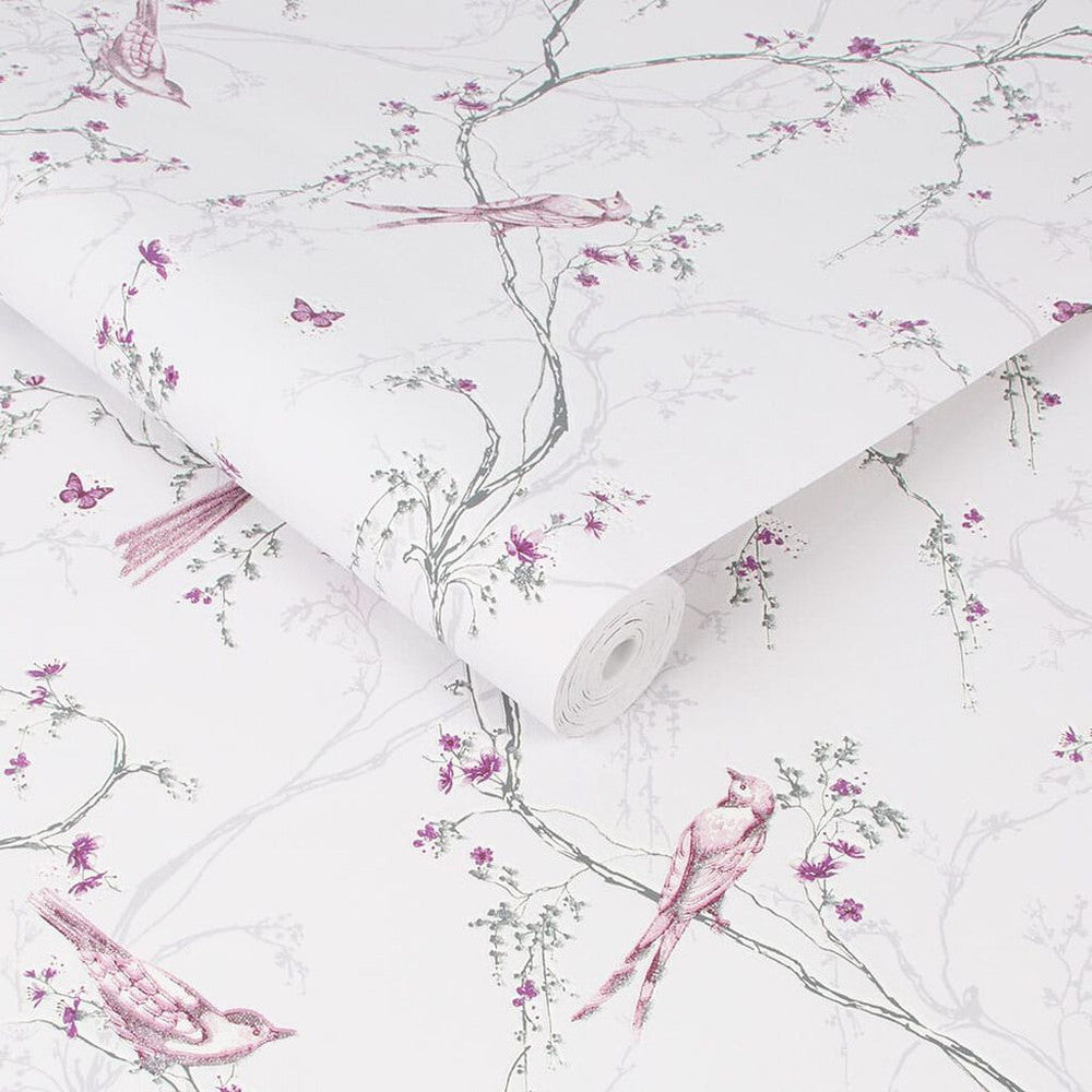 101842 - Songbird Wallpaper - Lilac - Superfresco Easy