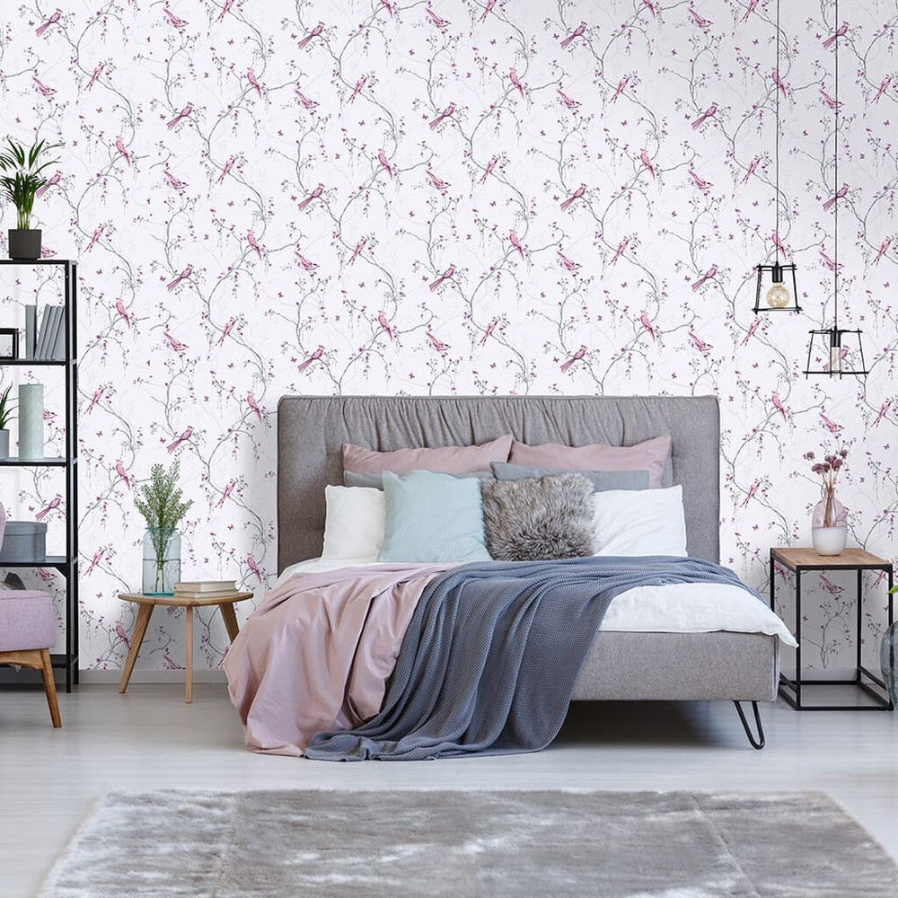 101842 - Songbird Wallpaper - Lilac - Superfresco Easy