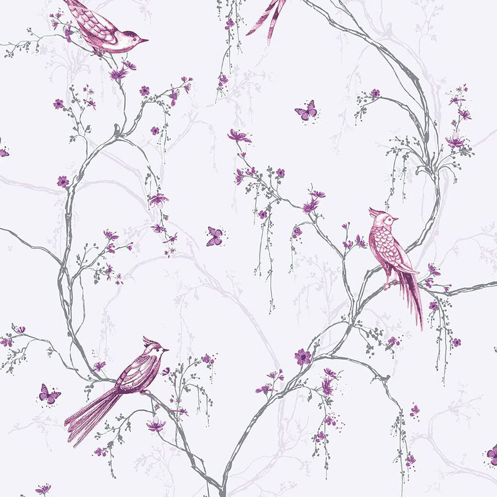 101842 - Songbird Wallpaper - Lilac - Superfresco Easy