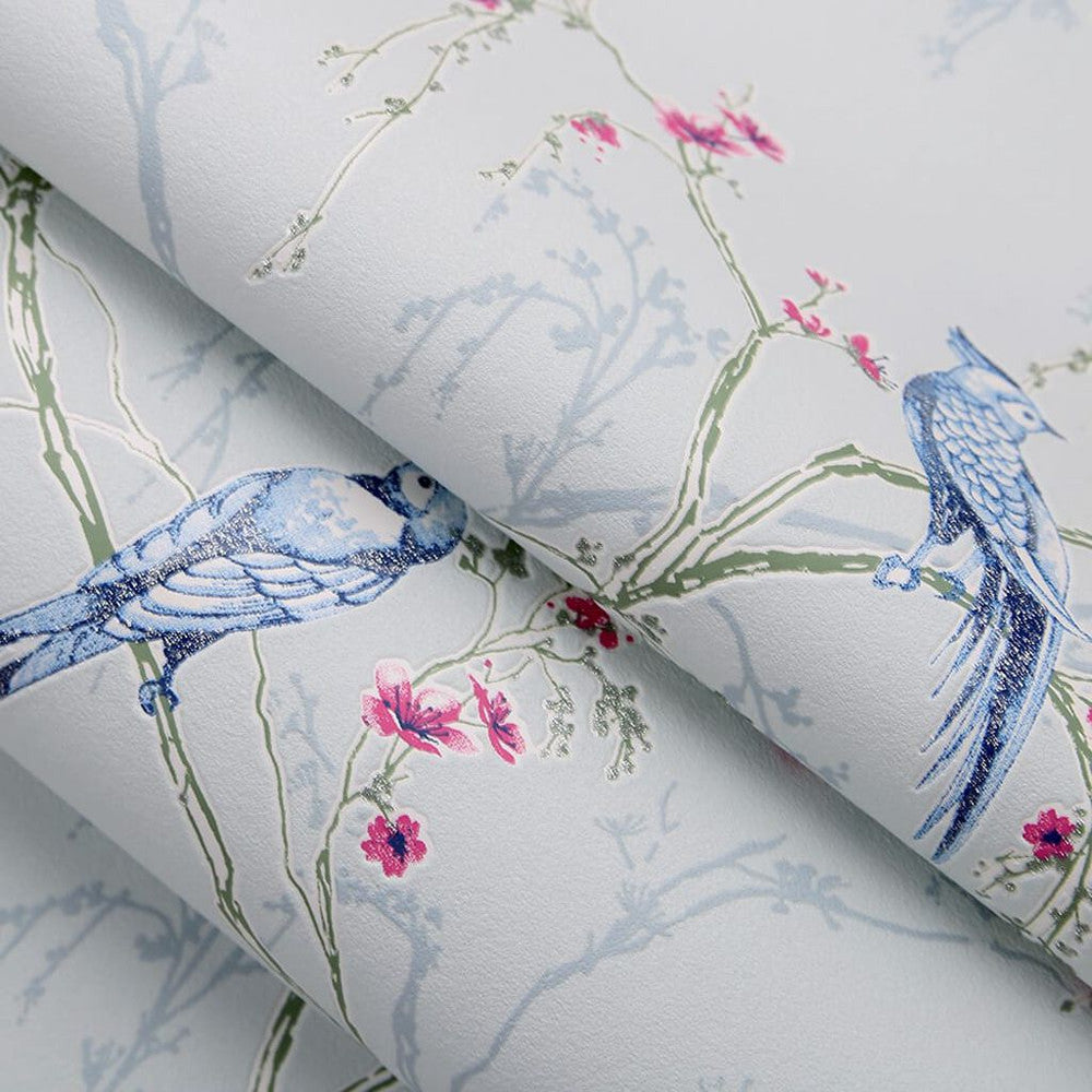 101843 - Songbird Wallpaper - Duck Egg - Superfresco Easy