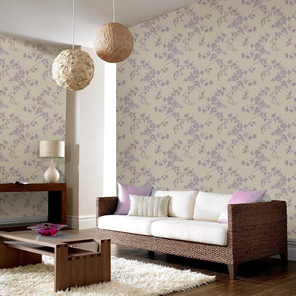 103027 - Wildflower Wallpaper - Plum - Superfresco Easy