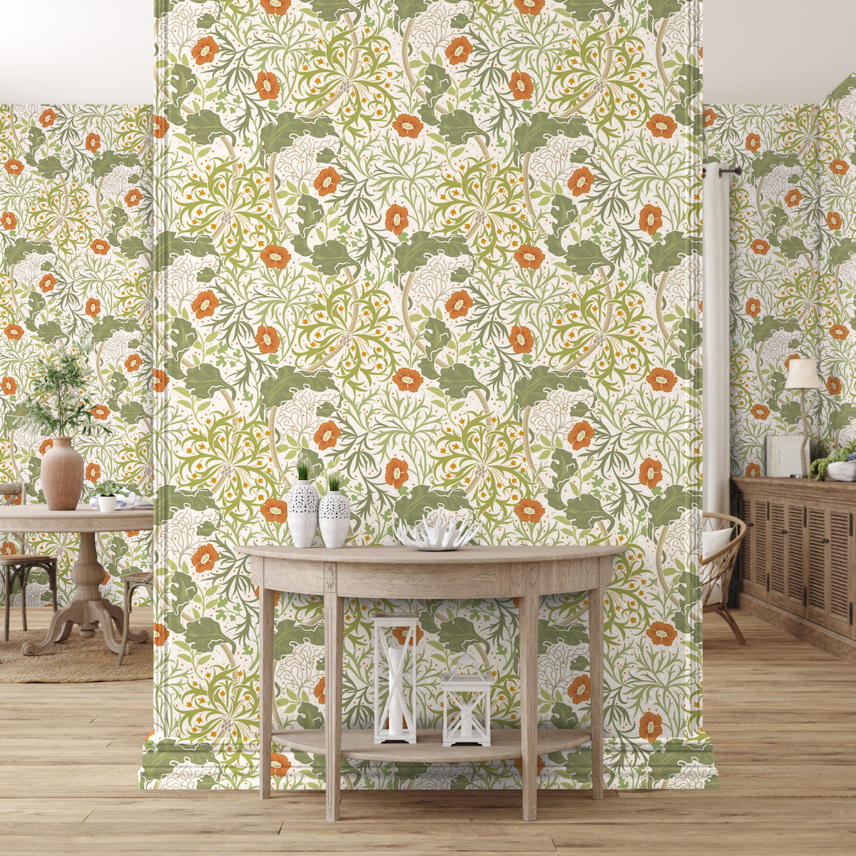 1034 - Seaweed Wallpaper - Ecru-Cream - Morris Collections