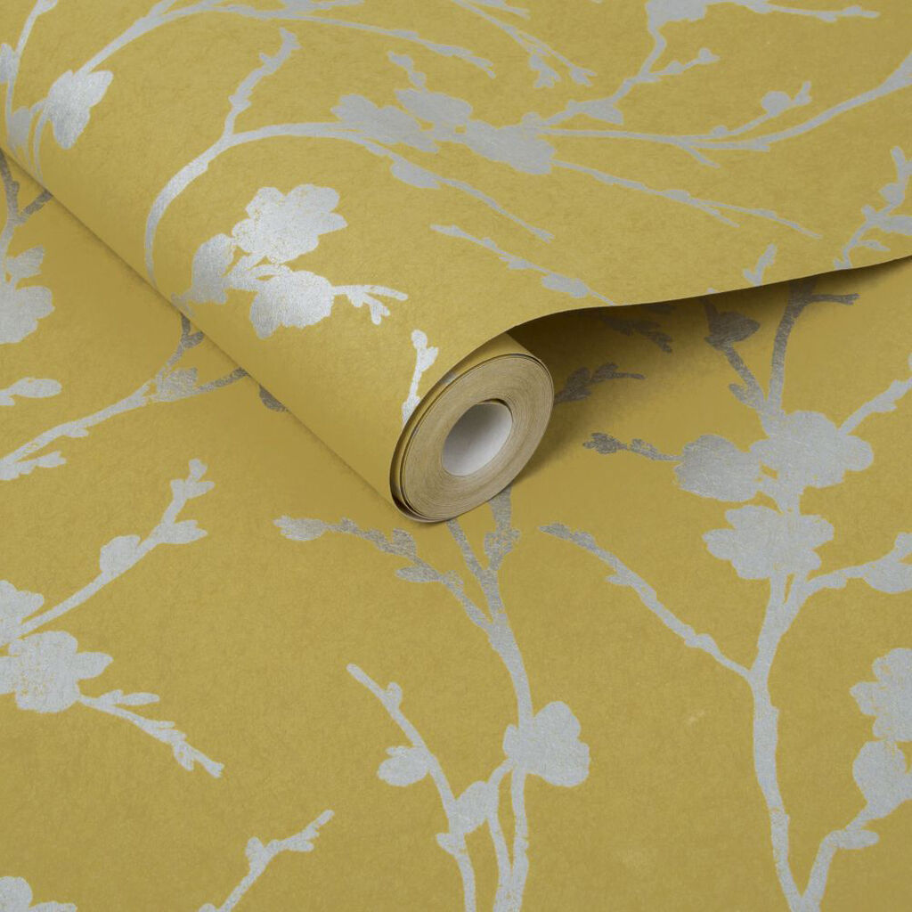 103521 - Meiying Wallpaper - Saffron - Graham & Brown