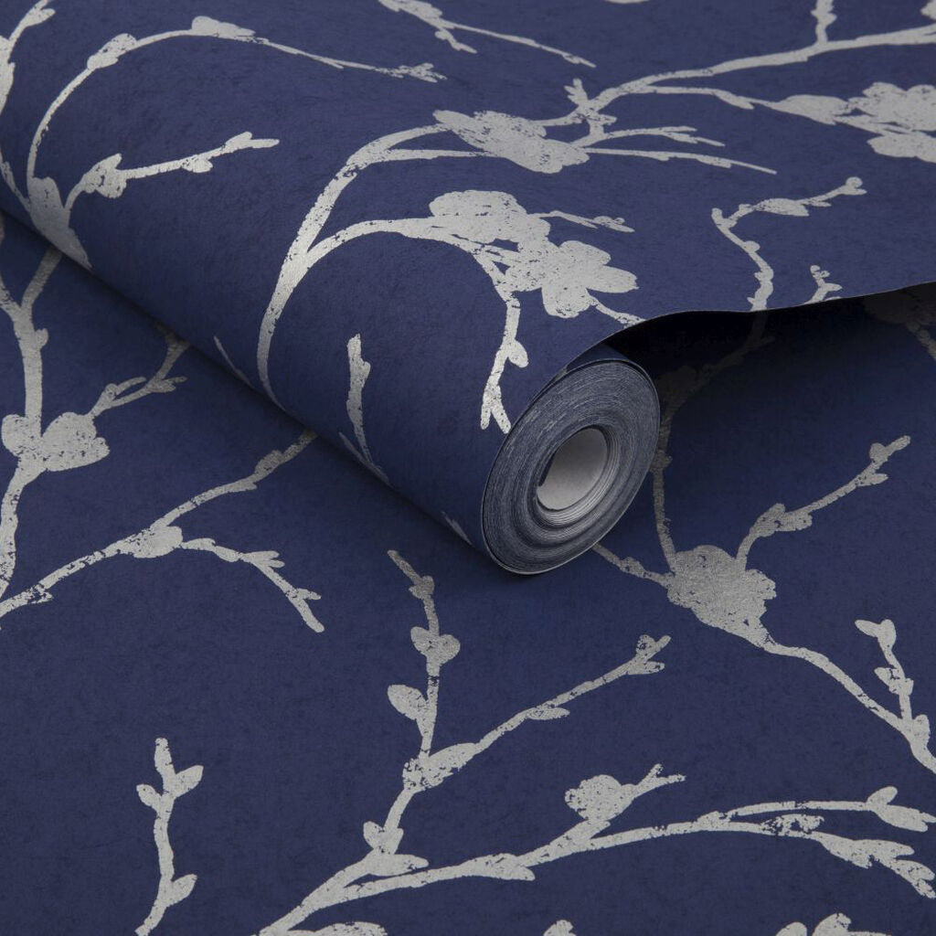 103523 - Meiying Wallpaper - Cobalt - Graham & Brown
