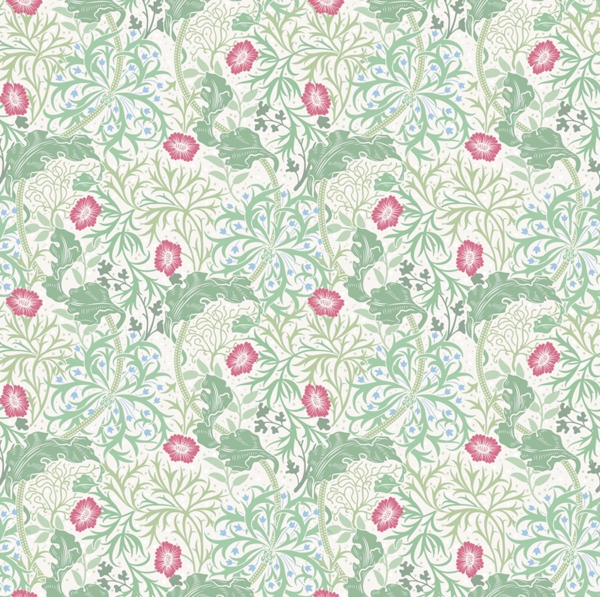 1035 - Seaweed Wallpaper - Ivory-Green - Morris Collections