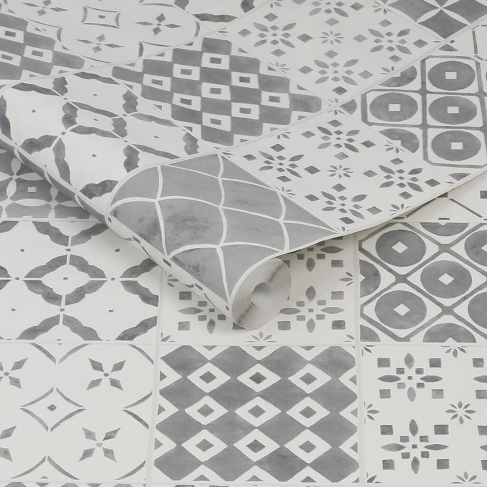 103853 - Porches Wallpaper - Grey - Contour