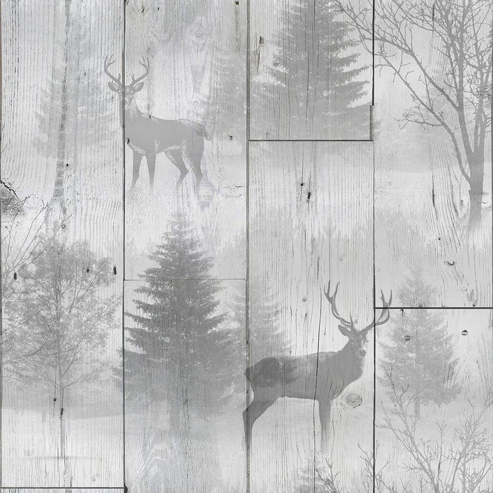 104046 - Highland Plank Wallpaper - Grey - Superfresco Easy