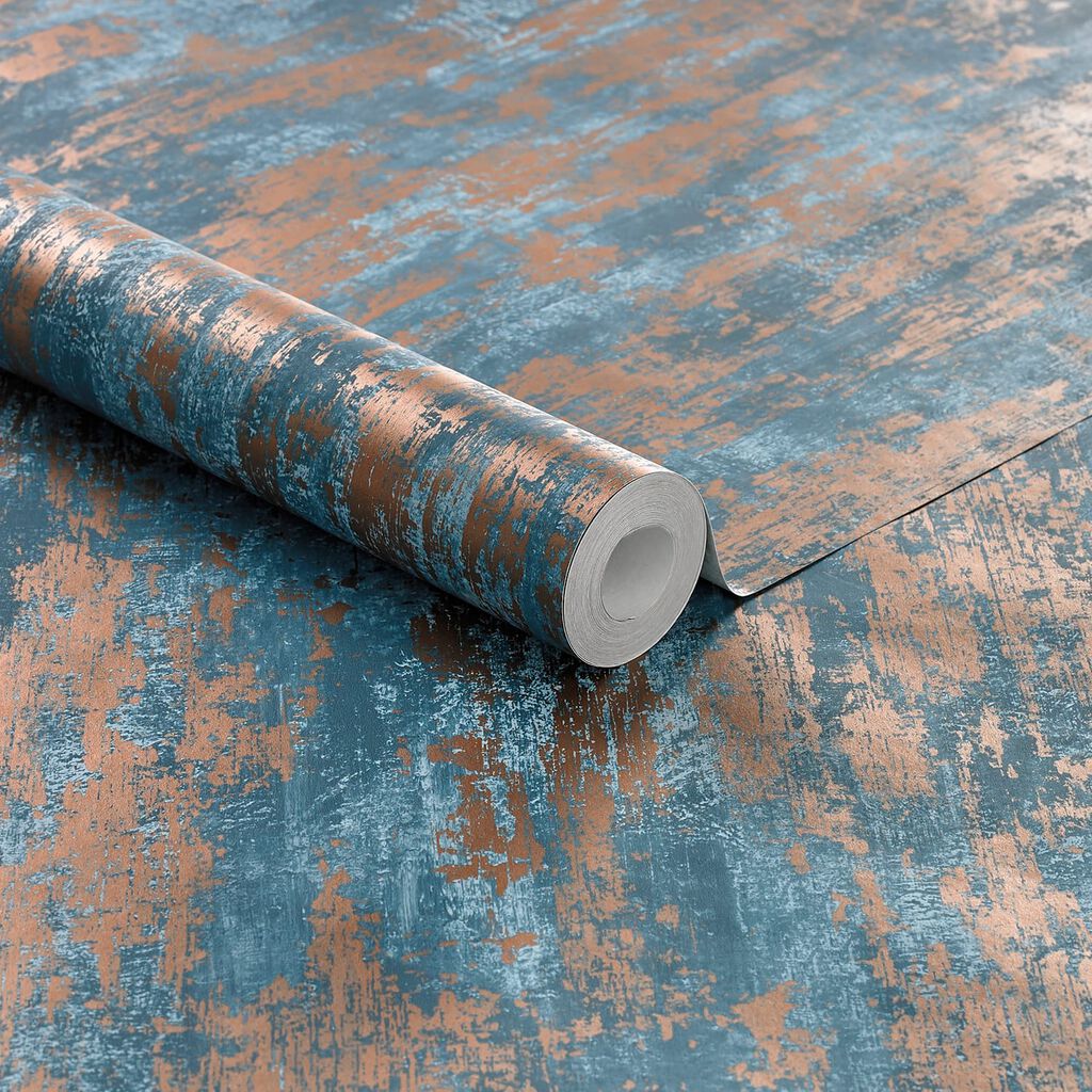 104131 - Industrial Texture Wallpaper - Turqouise- Boutique Luxury