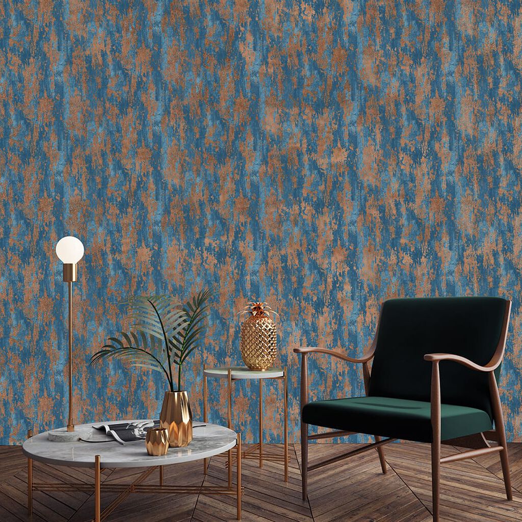 104131 - Industrial Texture Wallpaper - Turqouise- Boutique Luxury