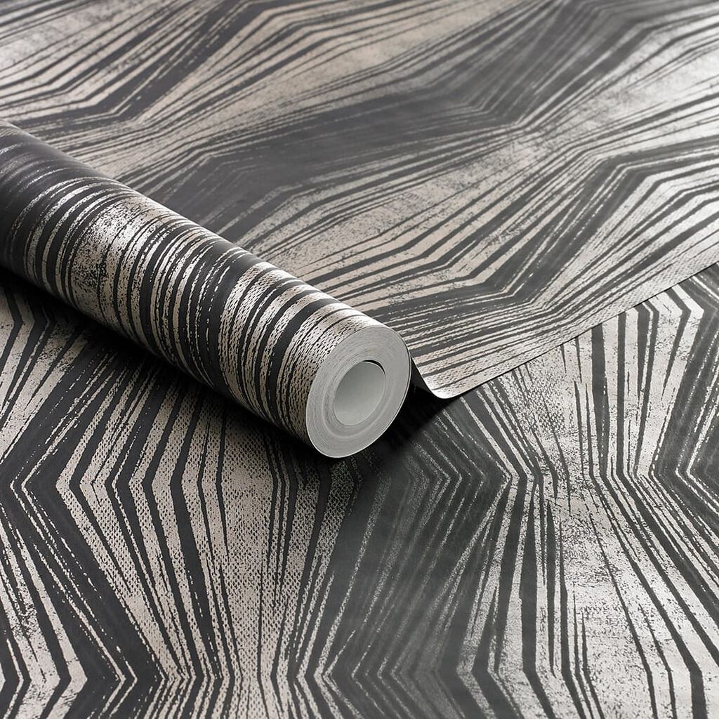 104153 - Vermeil Stripe Wallpaper - Charcoal - Boutique Luxury