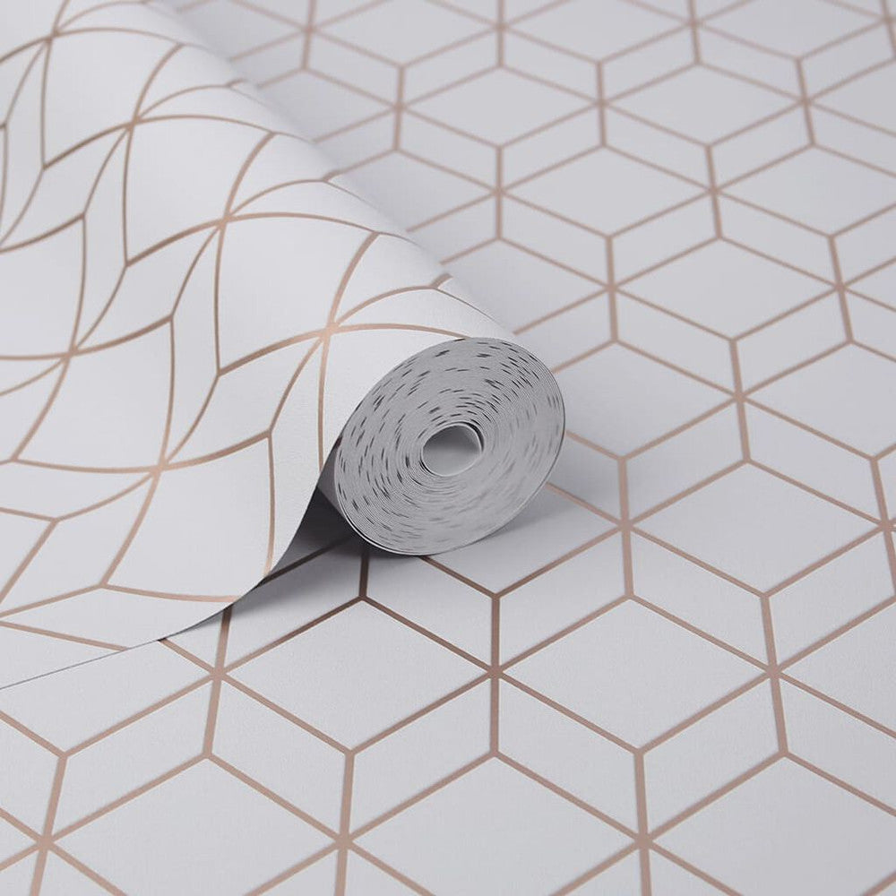104158 - Myrtle Geo Wallpaper - Grey - Superfresco Easy
