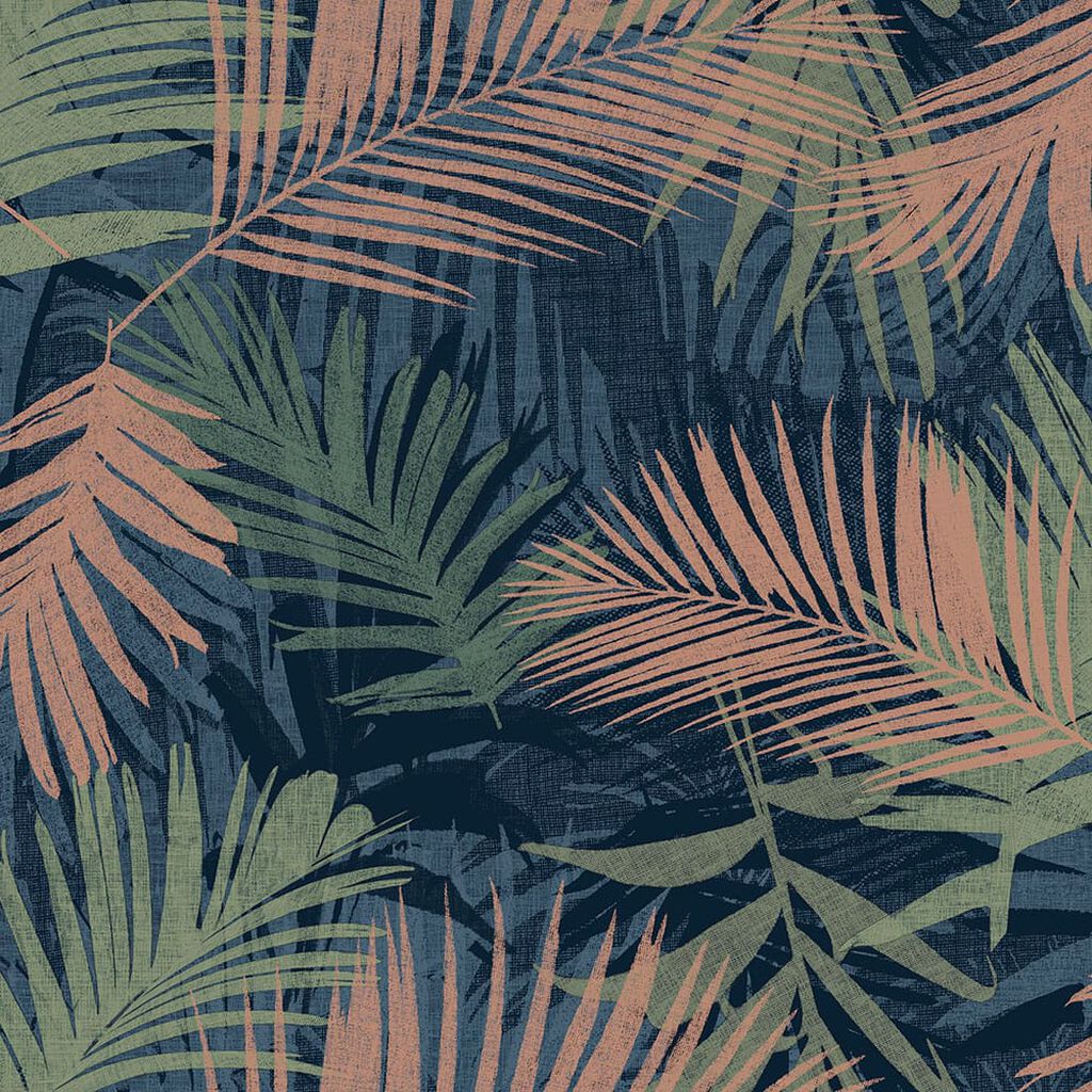 104264 - Jungle Glam Wallpaper - Blue & Green - Boutique Luxury
