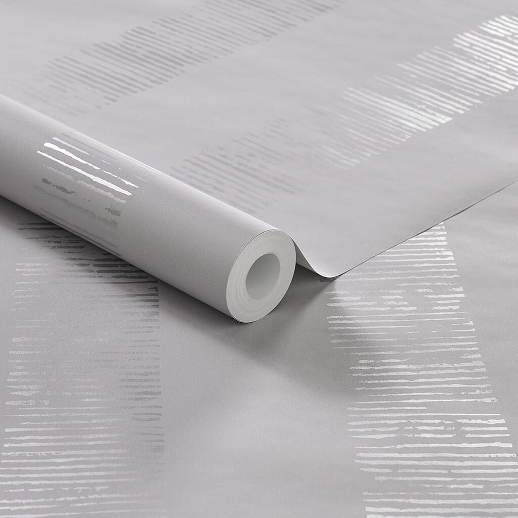 104266 - Mara Stripe Wallpaper - Silver - Boutique Luxury