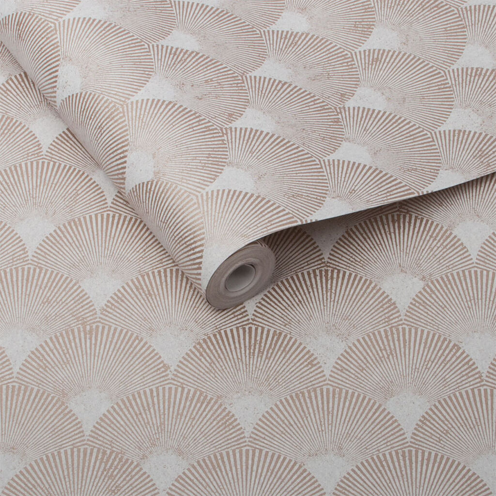 104302 - Fan Wallpaper - Rose Gold - Graham & Brown