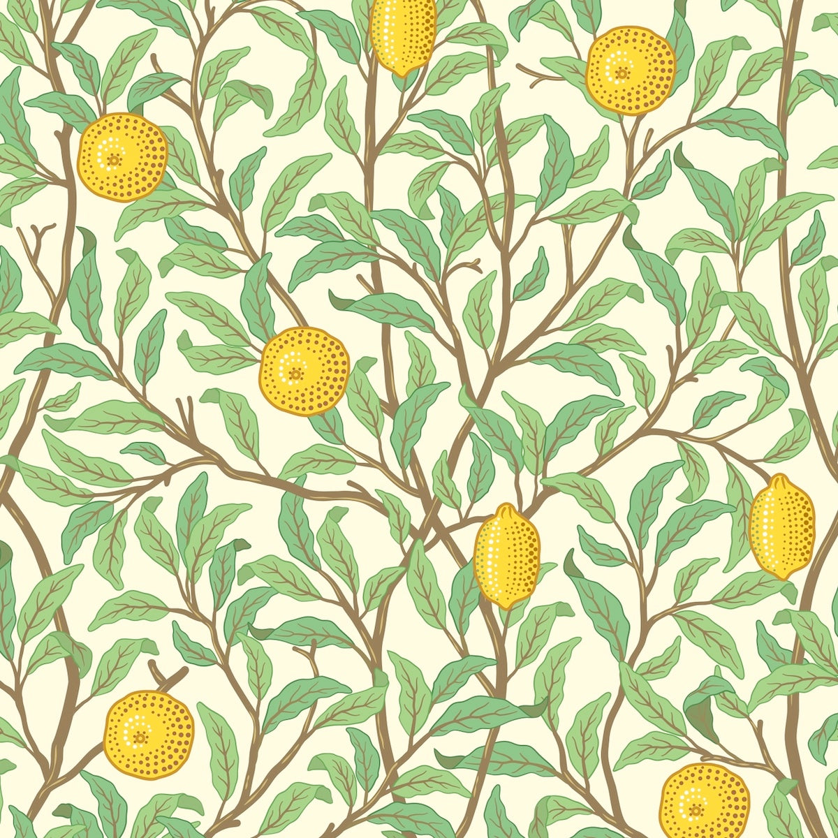 1044 - Lemon Tree Wallpaper - Porcelain - Morris Collections