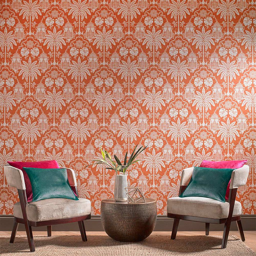 104552 - Imperial Wallpaper - Orange - Graham & Brown