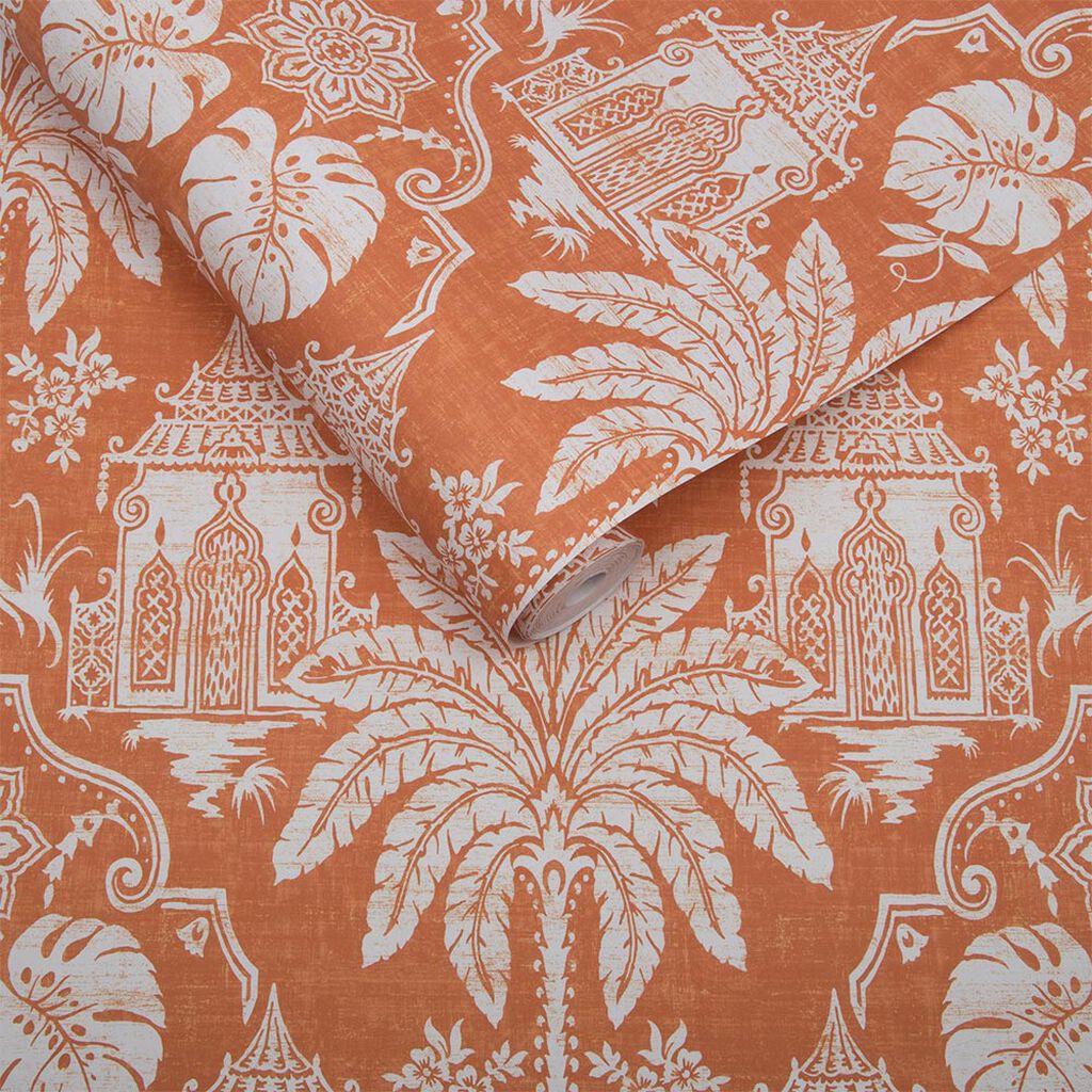 104552 - Imperial Wallpaper - Orange - Graham & Brown
