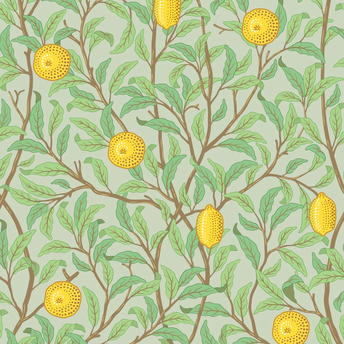1046 - Lemon Tree Wallpaper - Olive Green - Morris Collections