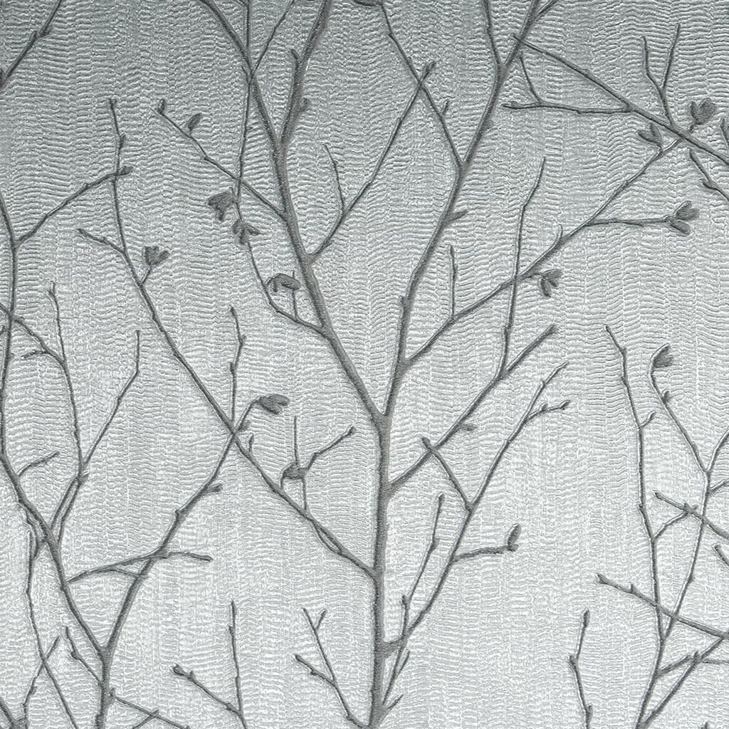 104754 - Water Silk Sprig Wallpaper - Silver - Boutique Luxury