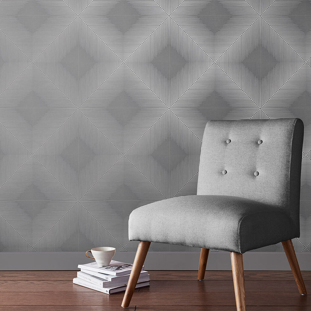 105252 - Optical Wallpaper - Shadow - Graham & Brown