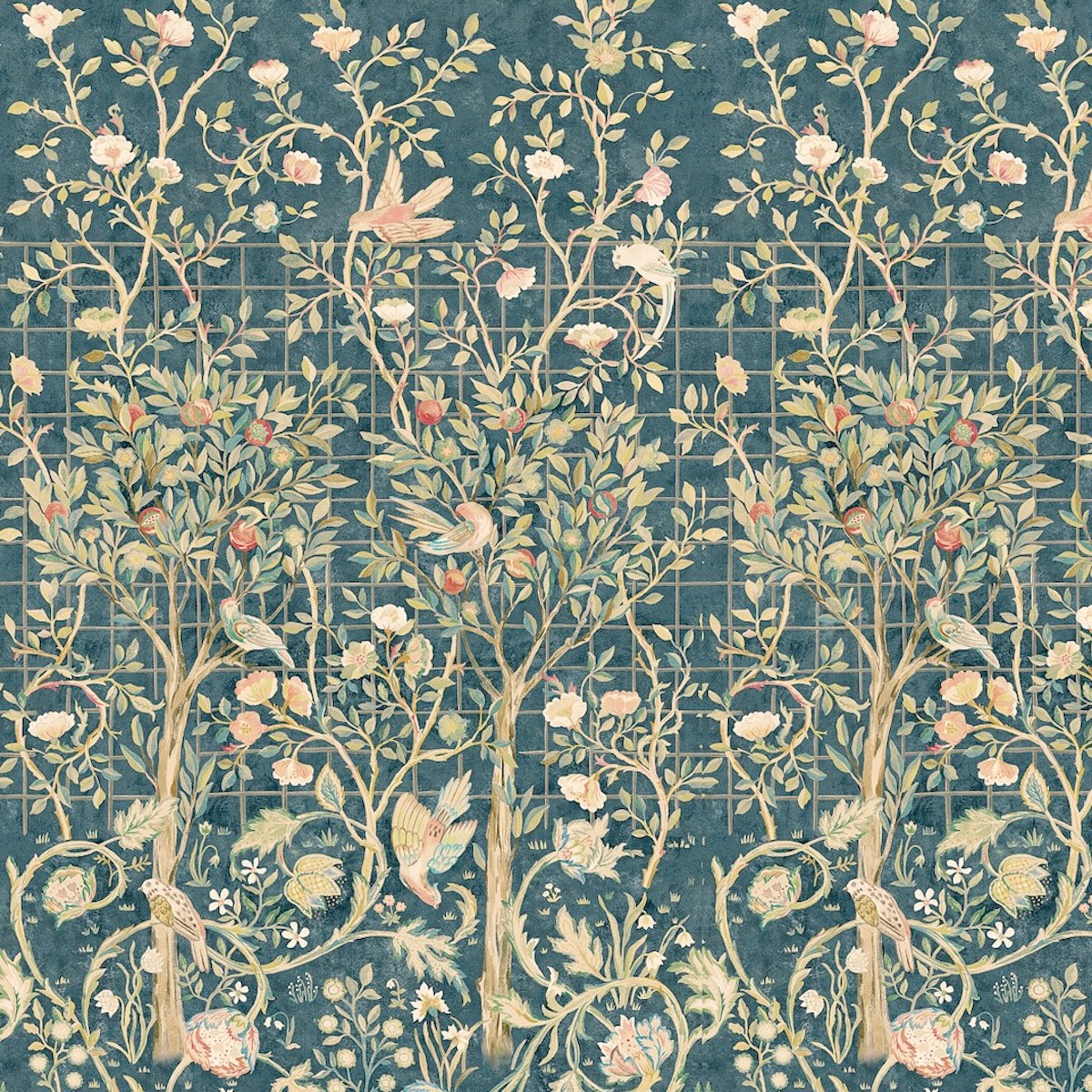 1052 - Melsetter Wide Width Wallpaper - Panel - Ink - Morris Collections
