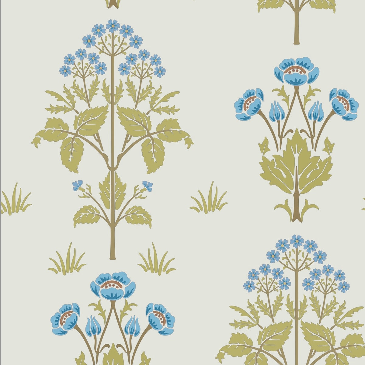 1056 - Meadow Sweet Wallpaper - Blueberry - Morris Collections