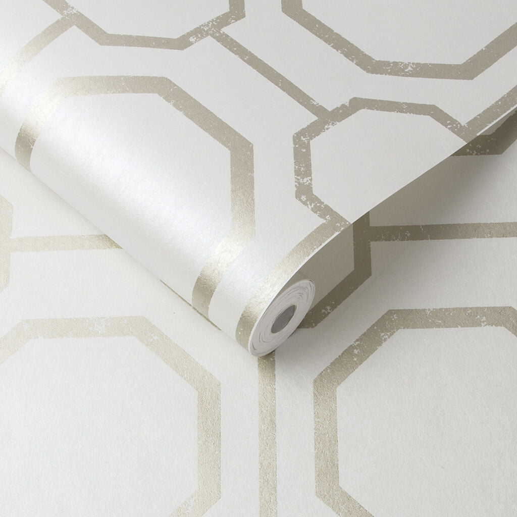 105770 - Sashiko Wallpaper - Pearl - Graham & Brown