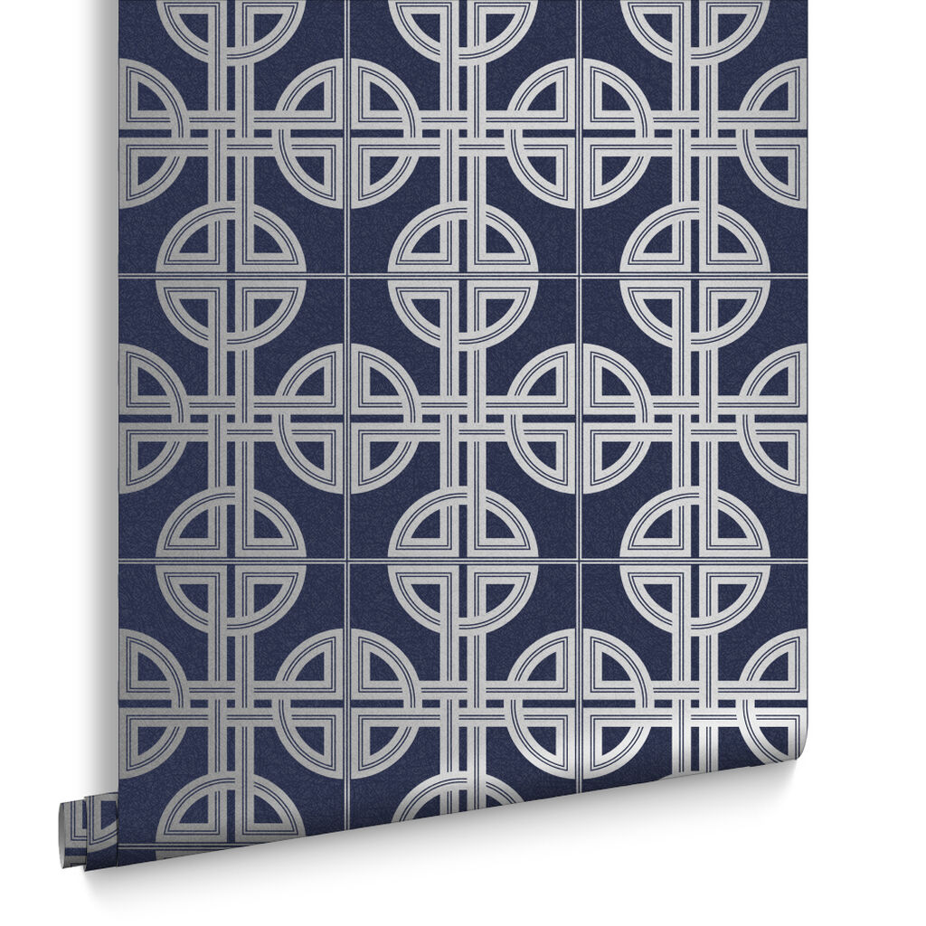 105779 - Asian Lattice Wallpaper - Sky - Graham & Brown